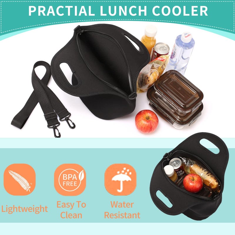 VASCHY Neoprene Insulated Lunch Bag Tote for Men or Women 12.9x13.4x6.3 inch with Detachable Adjustable Shoulder Strap - Image 5